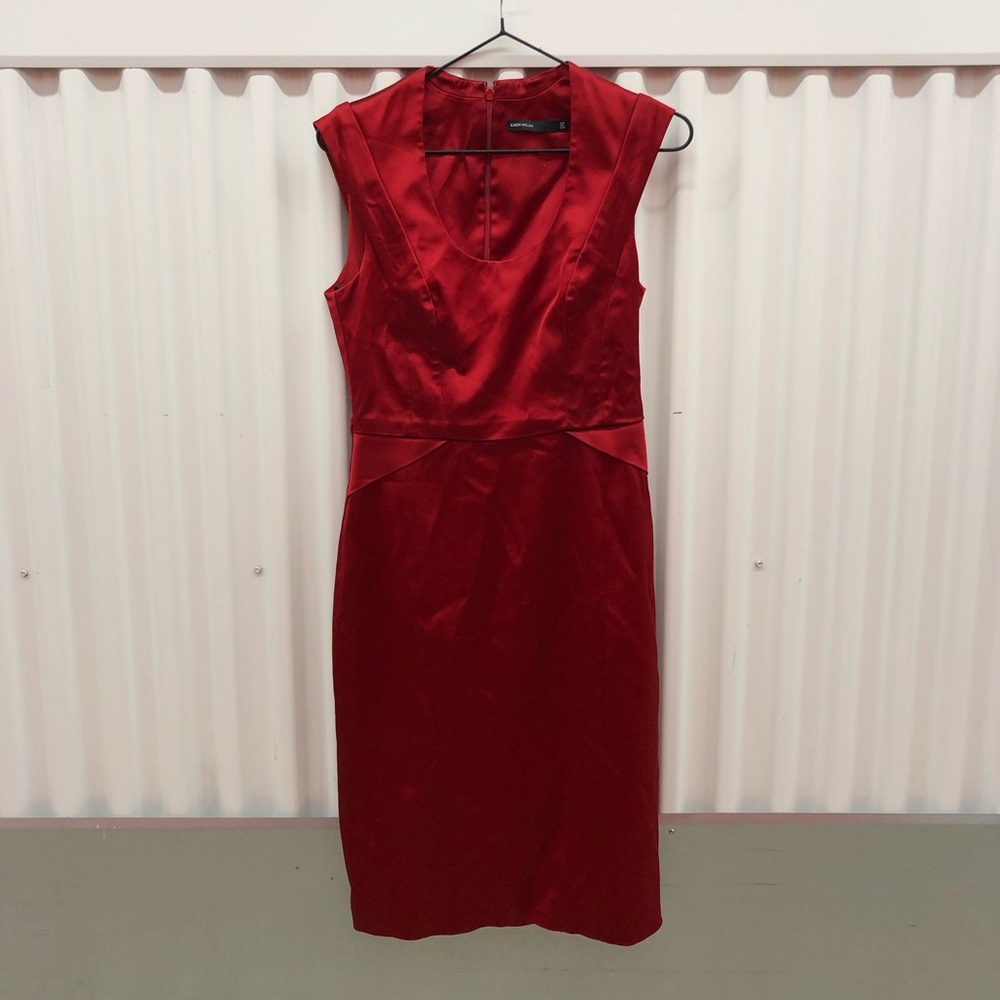 Karen Millen Red Satin Dress Size 8